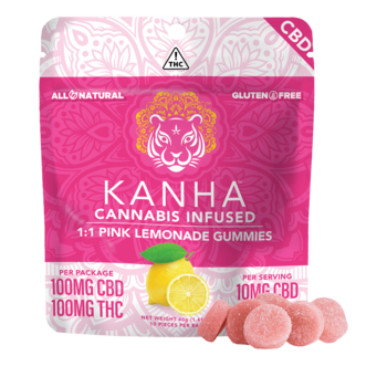 KANHA | 1:1 CBD:THC | Pink Lemonade | 100mg CBD/100mg THC | 10-pack