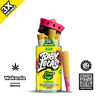 Baby Locas Chupa Chupz 3x Infused: 5 Pack Pre-Rolls - Wakanda: Indica