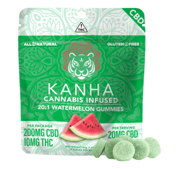 KANHA | 20:1 CBD:THC | Watermelon | 200mg CBD/10mg THC | 10-pack