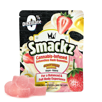 Strawberry Banana Flavored Solventless Gummies - 10x 10mg/gummy
